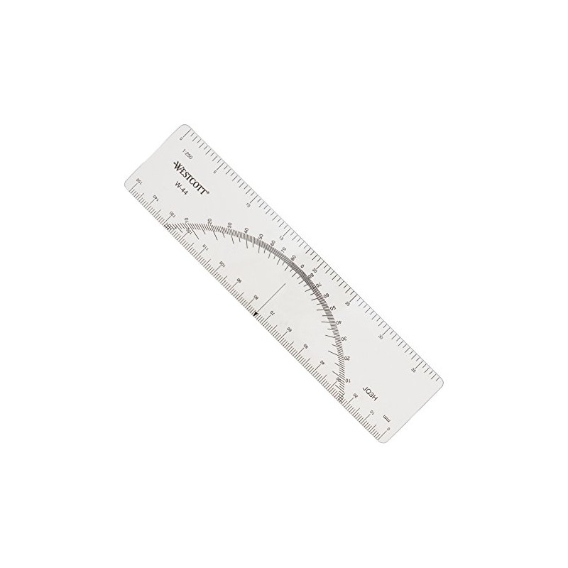Westcott Protractor Ruler, 6", Transparent (W-44)