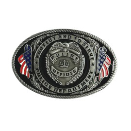 WALEOO Belt Buckles for Men Cowboy Rodeo, American Flag Police Officer Oval Western Belt Buckle for Women Men