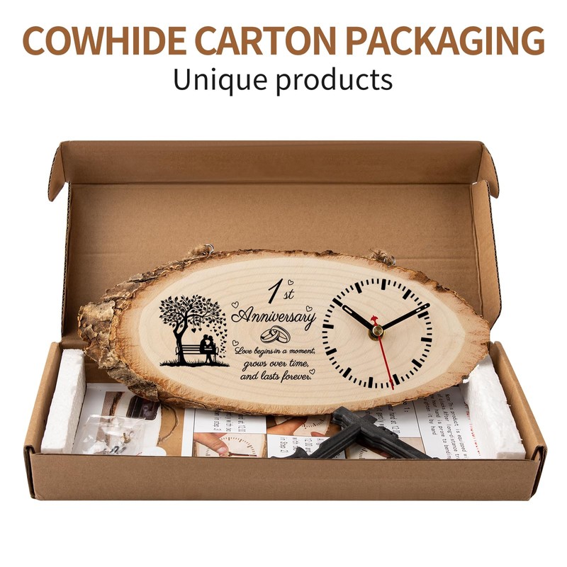 1 Year Anniversary Wedding Gifts for Husband, DIY Wooden Clock