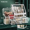 Haoh Glass Makeup Organizer Multi-Functional with Pearl Makeup Organizer with