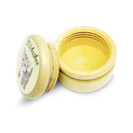 GICO Milk Tooth Box, Tooth Box, Milk Teeth, Picture Box with Various Motifs, Made of Wood, for Boys and Girls, with Screw Cap, 44 mm (Cat)