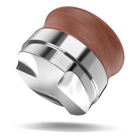 KYONANO Coffee distributor 58 mm espresso compensation tool, distributes the coffee powder evenly on the tamper, barista tool, made of Huanghua Li wood, height adjustable from 4-13 mm.