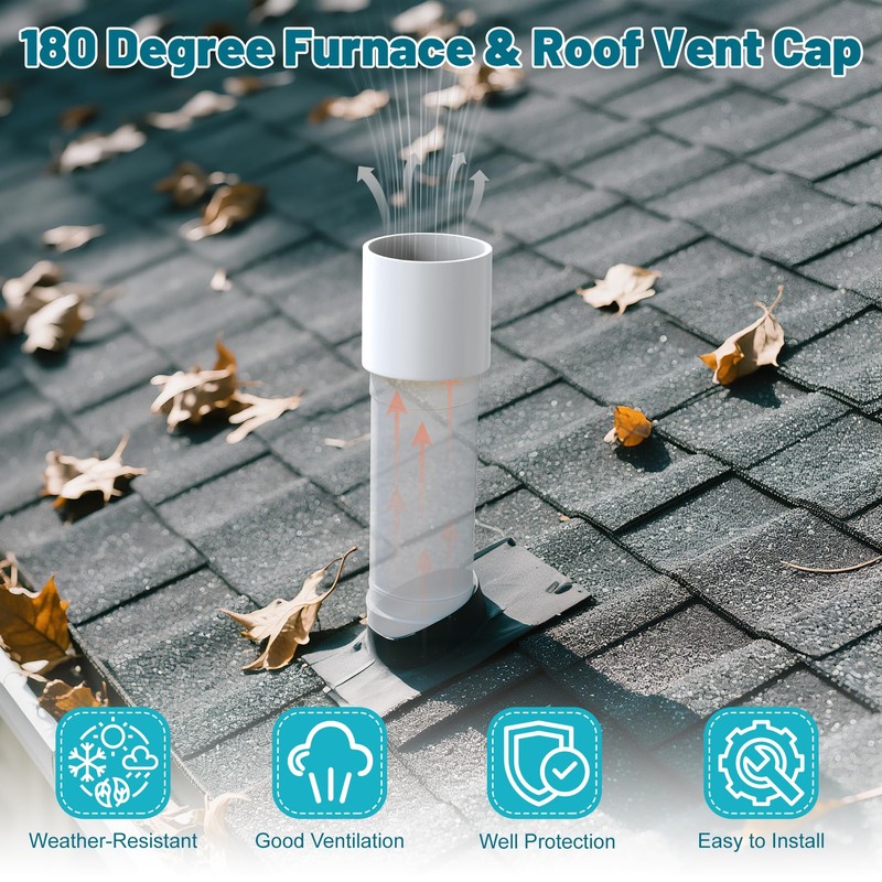 PVC Vent Cap, Termination Cap with Stainless Steel Screen for