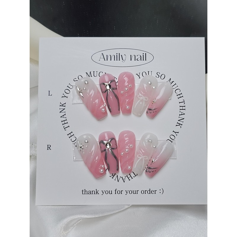 Pearlade [Handmade Nail Tips] Emily Nail - Short Oval /