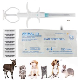 VENREA Universal Pet Microchip 134.2khz Registration Animal Implant Chip FDX-B Pet ID Microchip for The Management and Tracking of Dog Cat Cow Pig Rabbit Pigeon Fish (10 Packs, 2.12x12mm)