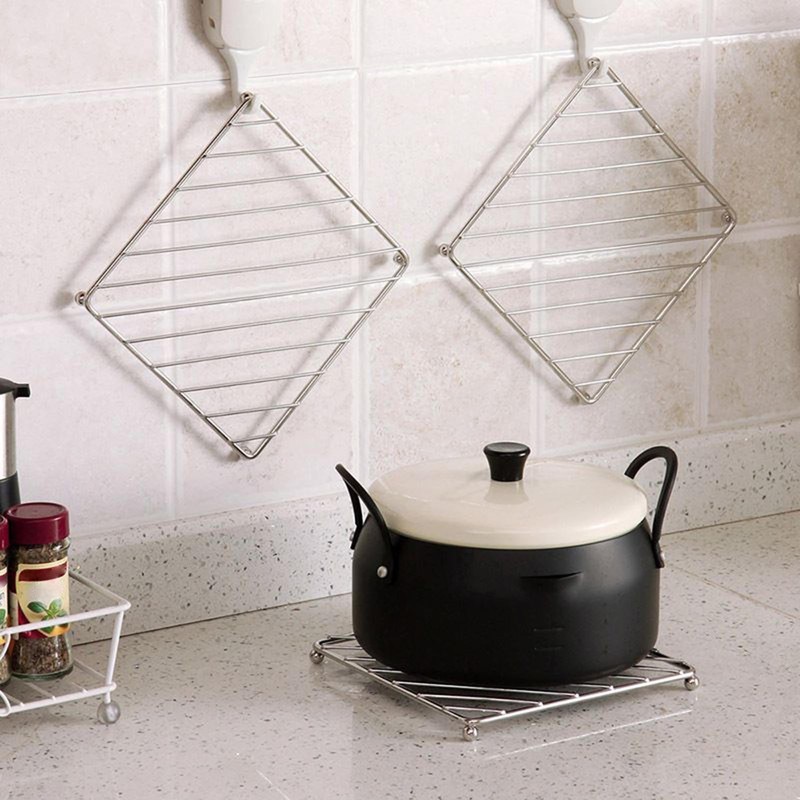 Metal Trivets for Pots and Pans,Stainless Steel Square/Round Trivet for