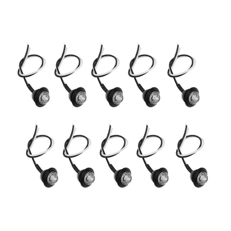 10pcs Side Marker Light 3LED IP68 Waterproof Round Clearance Indicator