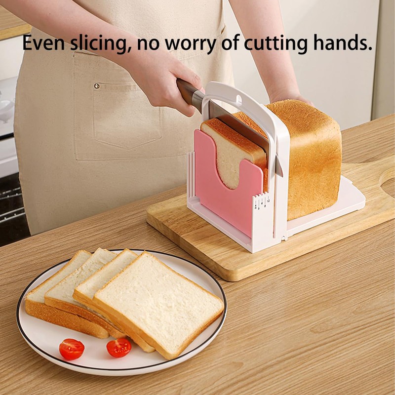 Bread Slicer for Homemade Bread, Bread Slicing Guide Adjustable Width,