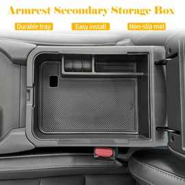 X-TKER Center Console Organizer Tray Compatible with Nissan Sentra 2020 2021 2022 2023 2024 2025 Accessories, Middle Console Organizer for 2020-2025 Sentra Armrest Storage Box Coin Holder, Black Trim