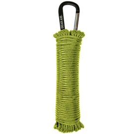 GEAR AID 325 Paracord and Carabiner, Utility Cord for Camping and Hiking,, Nav Green, 50 ft