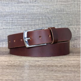 Ashford Ridge Made in England 34mm Full Grain Leather Belt with Classic Buckle - Antique Brown 3XL