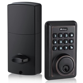 iMagic Keypad Deadbolt, Keyless Entry Deadbolt Lock, Electronic Keypad Door Lock, Auto Lock, 50 User Codes, Easy to Install (Oil Rubbed Bronze)