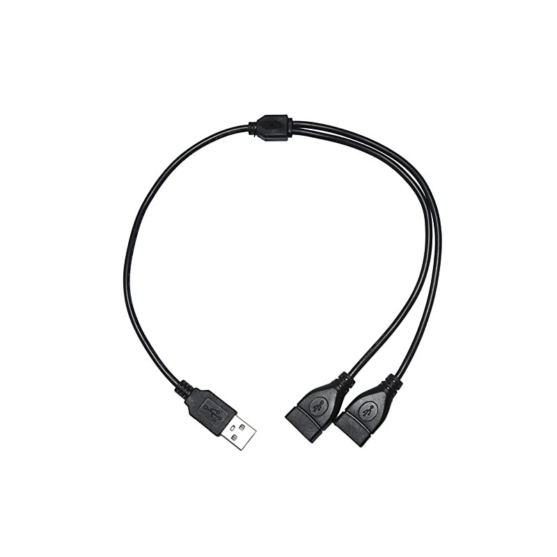 KAUMO USB Power Cord, 2 Splits, Bifurcated Cord, 15.7 inches