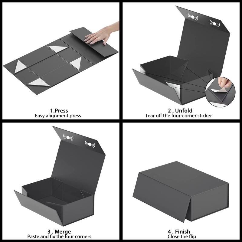 RYDDOY Black Gift Box, 9.5x6x3'' Gift boxes for Presents with