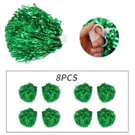 Pack of 8 Cheerleader Pompoms, Cheerleading Poms, Plastic Cheerleader Pompoms, Cheerleader Pompoms, Hand Flowers, Sports Pompoms, for School, Sports, Dance, Carnival Parties (C)