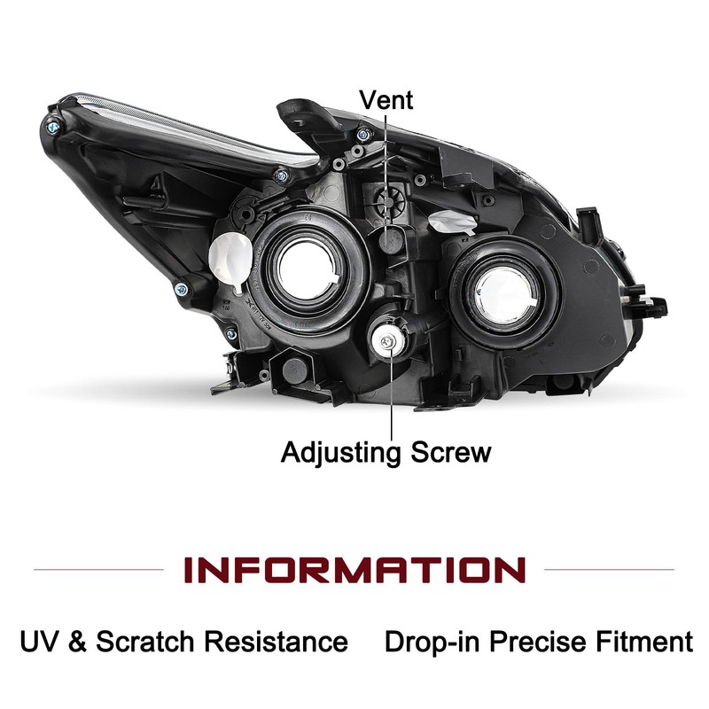 JSBOYAT Halogen Headlight Replacement for 2012-2015 Toyota Prius, OE Style