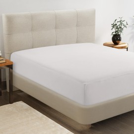 Lane Linen Twin Fitted Sheet Only - 4 Way Stretch Knitted Deep Pocket Twin Bottom Sheet - Fits Upto 16" Mattress (No Flat Sheet), Durable, Wrinkle Free, Soft Microfiber Fitted Sheet Twin - White