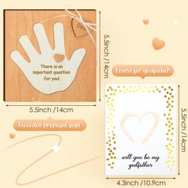 Karenhi - Juego de 2 piezas de regalo con propuesta de padrino con texto en inglés "Will You Be My Godfather Gifts (propuesta de madera) para padrino, palmera desmontable y tarjeta de consulta para
