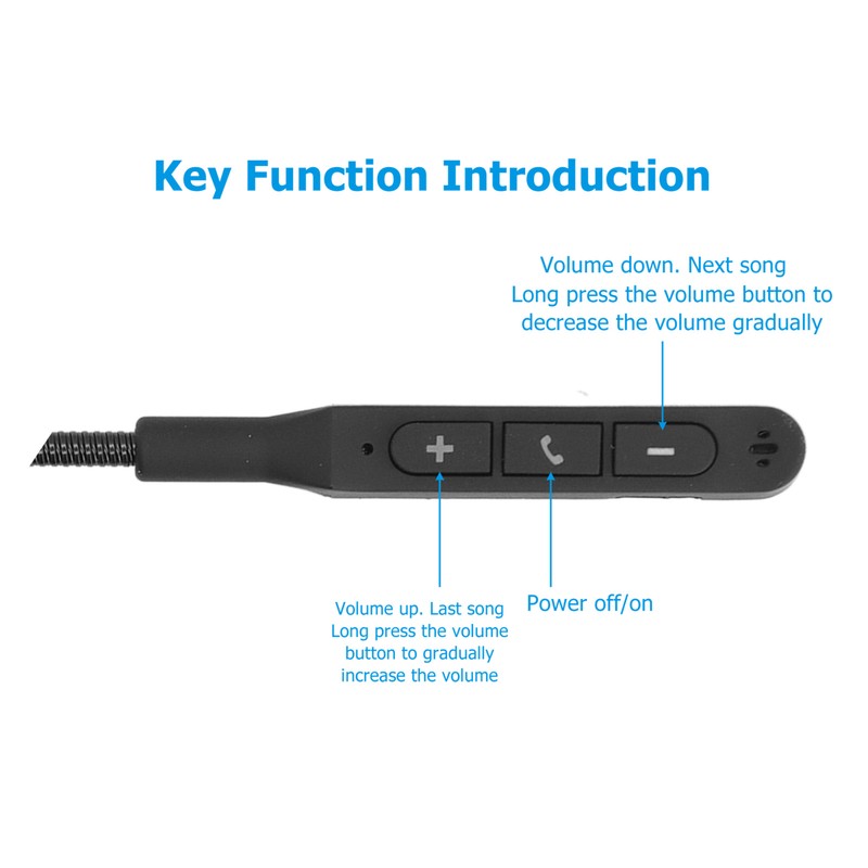 Motorcycle Helmet Bluetooth Headset Waterproof Handfree Music Call Control Bluetooth