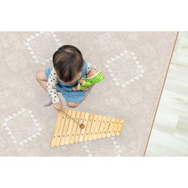MOON WALKERS Stylish Boho Baby Play Mats for Floor, Play Mat for Babies and Toddlers, Non-Toxic, Soft, Thick, Tummy Time Mat for Crawling (Moon Mist, Extra Large 6x6ft | 9 Tiles)
