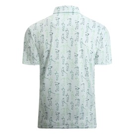 Alex Vando Mens Golf Shirt Moisture Wicking Quick-Dry Print Performance Polo Shirts for Men,Green Sweep Men,S
