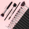 Solve Juego Brochas Maquillaje Piezas Pinceles Profesionales Mango Madera Base