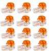 BUYGOO 200PCS Waterproof Gel-Filled Orange Clear Button Telephone Wire Connectors