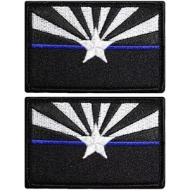 qps Arizona State Flag Embroidered Patch | 2PC  3.0 X 2.0 IRON ON OR SEW
