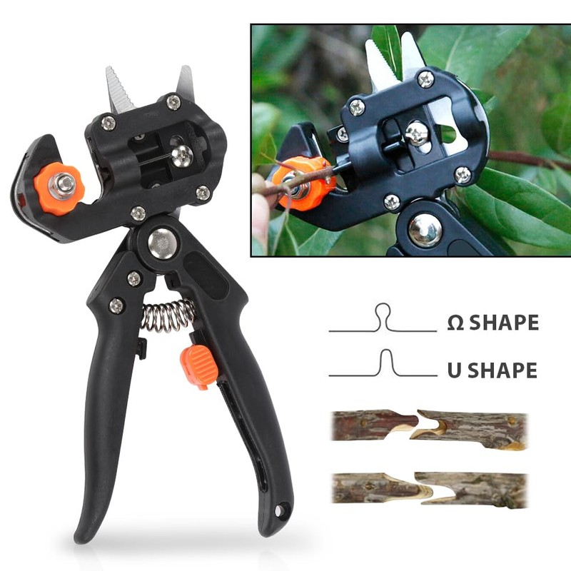 CROSSDESIGN 2-in-1 Garden Tree Grafting Knife Pruning Pruner Scissors Cutting