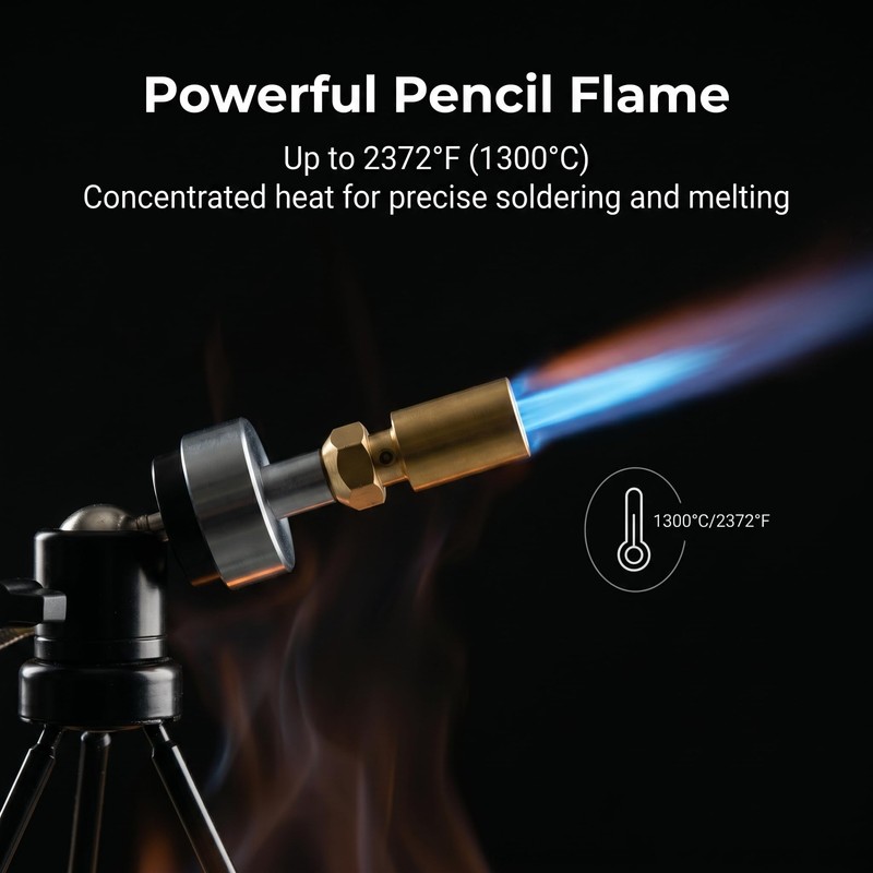 Cybring Propane Torch Head with Adjustable Tripod, Hands-Free Pencil Flame