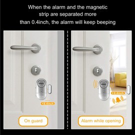 Window Door Alarm 2 Pack, New Version with Two Volume Levels,NOOPEL Wireless Magnetic Burglar Intruder Entry Alarm for Kids Toddlers Indoor Personal Safety