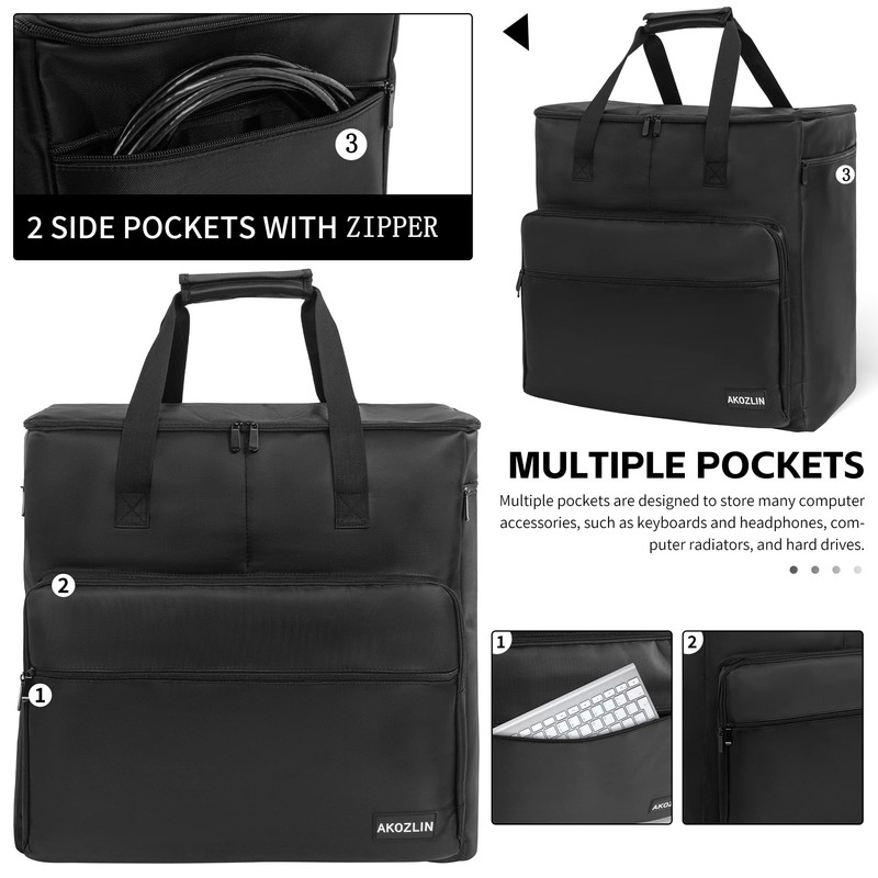 AKOZLIN Desktop Gaming Computer Tower PC Carrying Case with Detachable