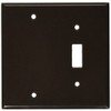 Leviton 2-Gang Brown 1-Toggle / 1-Blank Plastic Standard Wall Plate,
