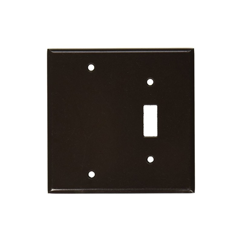 Leviton 2-Gang Brown 1-Toggle / 1-Blank Plastic Standard Wall Plate,