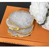 Crystal Coasters -White and Gold Salt Agate - Set of