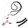 KYEYGWO Clover Leaf Crystal Beads Bracelet for Unisex, Buddhist Necklaces
