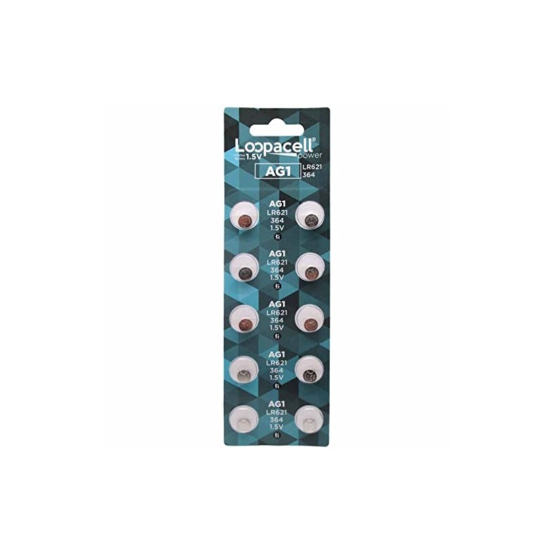 LOOPACELL 60 x AG1 Alkaline Button Cell Watch Batteries