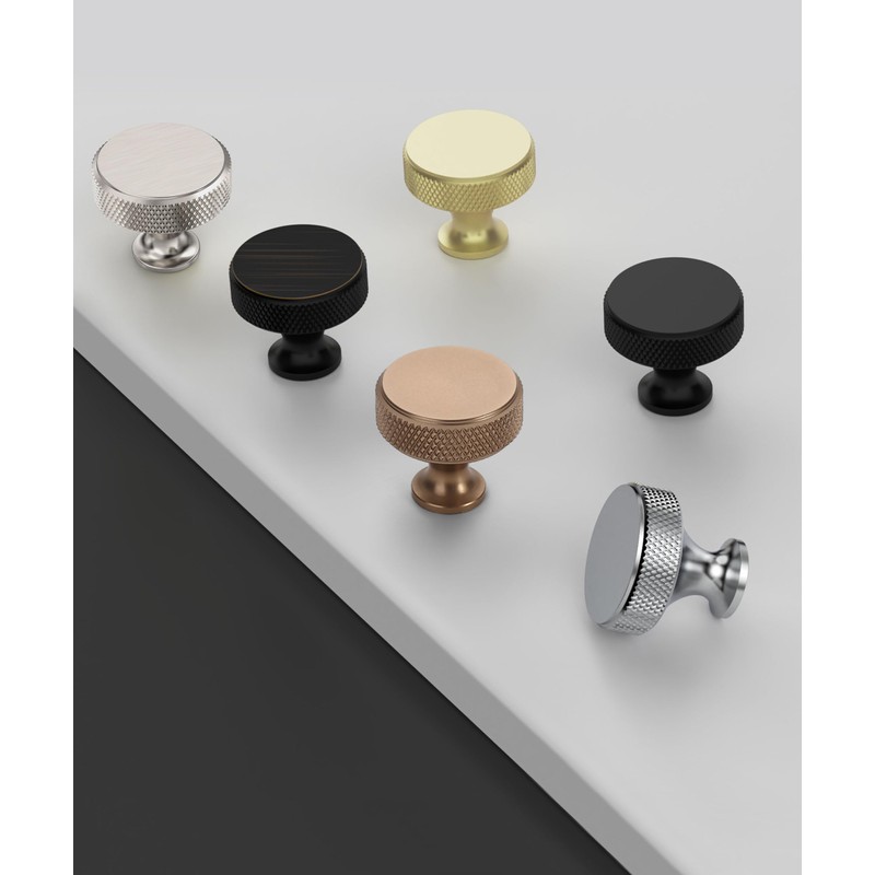 Coinkoly 10 Pack Polished Chrome Cabinet Knobs Single Hole Knurled