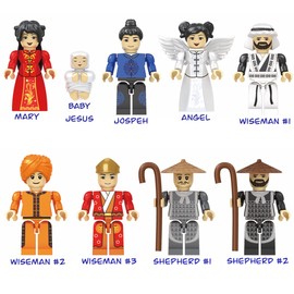 Nativity Bricks Asian Nativity International Series - Block Building Nativity Set for Ages 12+ (917 Pieces)
