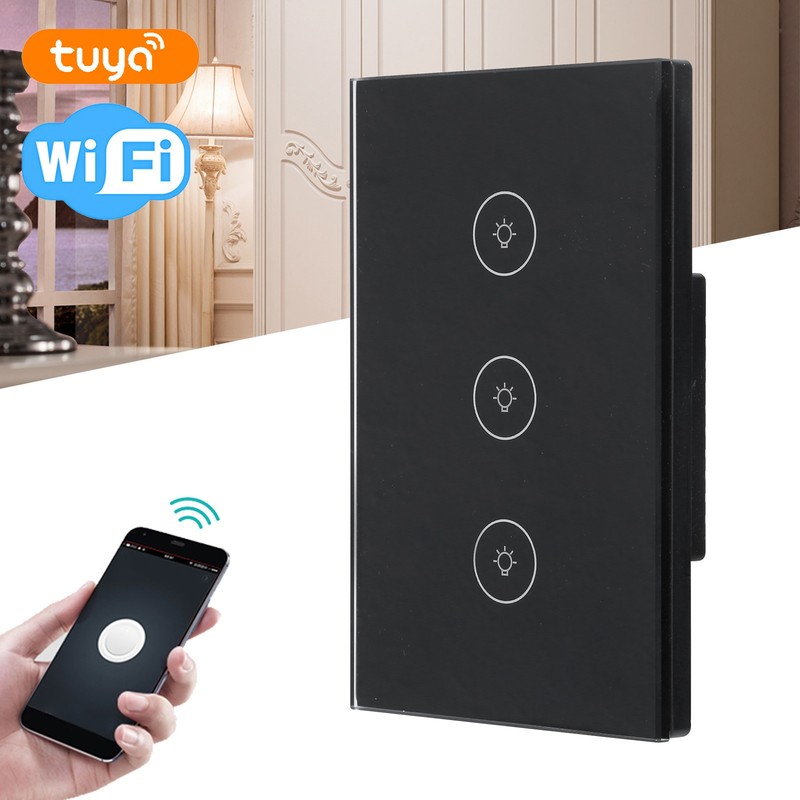 3 Gang Smart WiFi Light Switch Panel Touchable Wireless APP