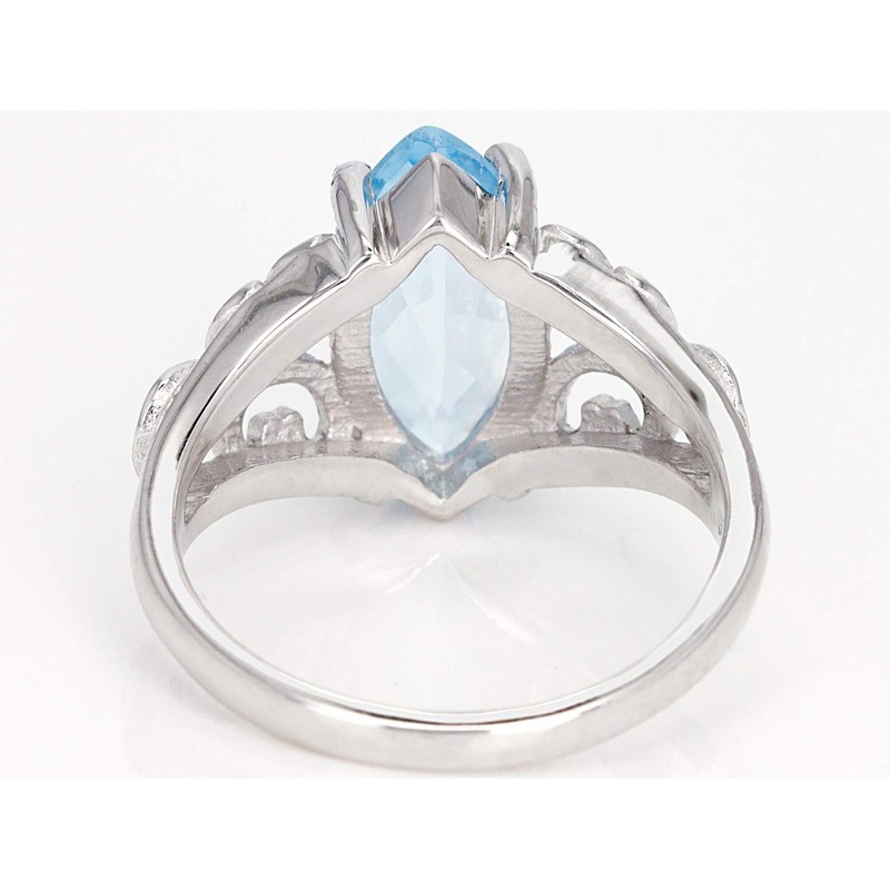 JTV Sky Blue Topaz Sterling Silver Solitaire Ring 3.50ct