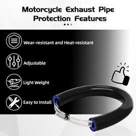 JFG Racing Universal Motorcycle Exhaust Muffler, Protective Cover for Dirt Bike, Motocross, Supermoto, Endro
