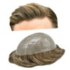 RESHE Toupee For Men Natural Human Hair Replacement System For