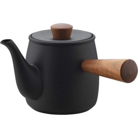 Miyazaki Seisakusho Tea Kettle with Tea Strainer, Not for Direct Flame, 0.38L, Black, CHA-3