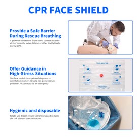 CPR Face Shield with Keyring (6 Pack), CPR Pocket Mask for Emergency Kit, First-Aid and Training with One-Way Valve by Frontline (Pink)