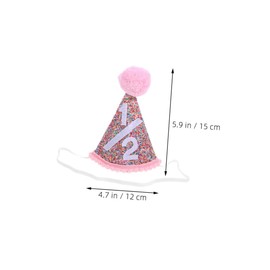 BESPORTBLE 2pcs Glitter Cone Birthday Hats for Half Birthday Crowns Headband Photo Booth Props Party Accessories for Boys