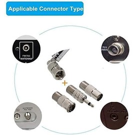 FM Radio Antenna, Ancable Indoor FM Telescopic Antenna 75 Ohm F Type Male Plug Connector with Adapter for Table Top Radio HiFi AV Stereo Receiver Mini System