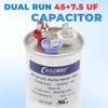 45/7.5 uF 45+7.5 MFD ± 5% 370 V o 440