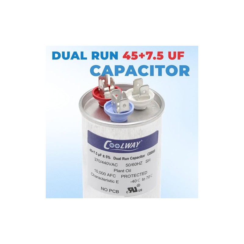 45/7.5 uF 45+7.5 MFD ± 5% 370 V o 440