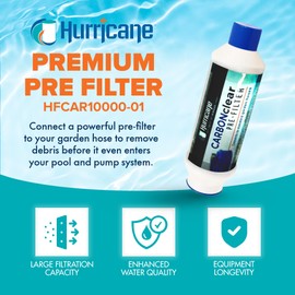 Hurricane Filters HF-CAR10000-01 - 10,000 Gallon Pre Filter for Filling Your Hot Tub, Spa & Pool, Pet Bath & More - HF-CAR10000-01 Fits 3/4" Garden Hose Pre Filter (3 Pack)